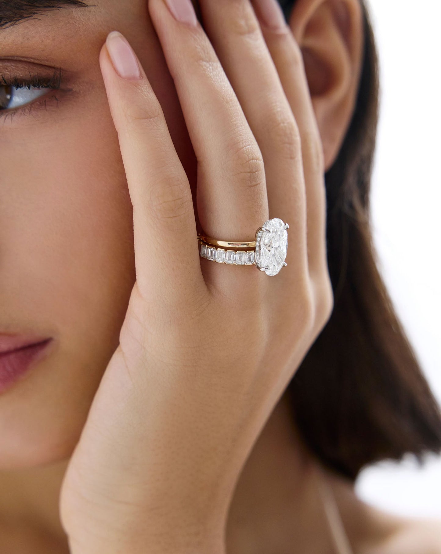 2.57 Oval Lab Diamond in Whisper Thin® Hidden Halo