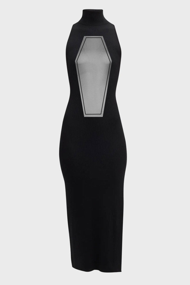 Coffin Mesh Midi Dress