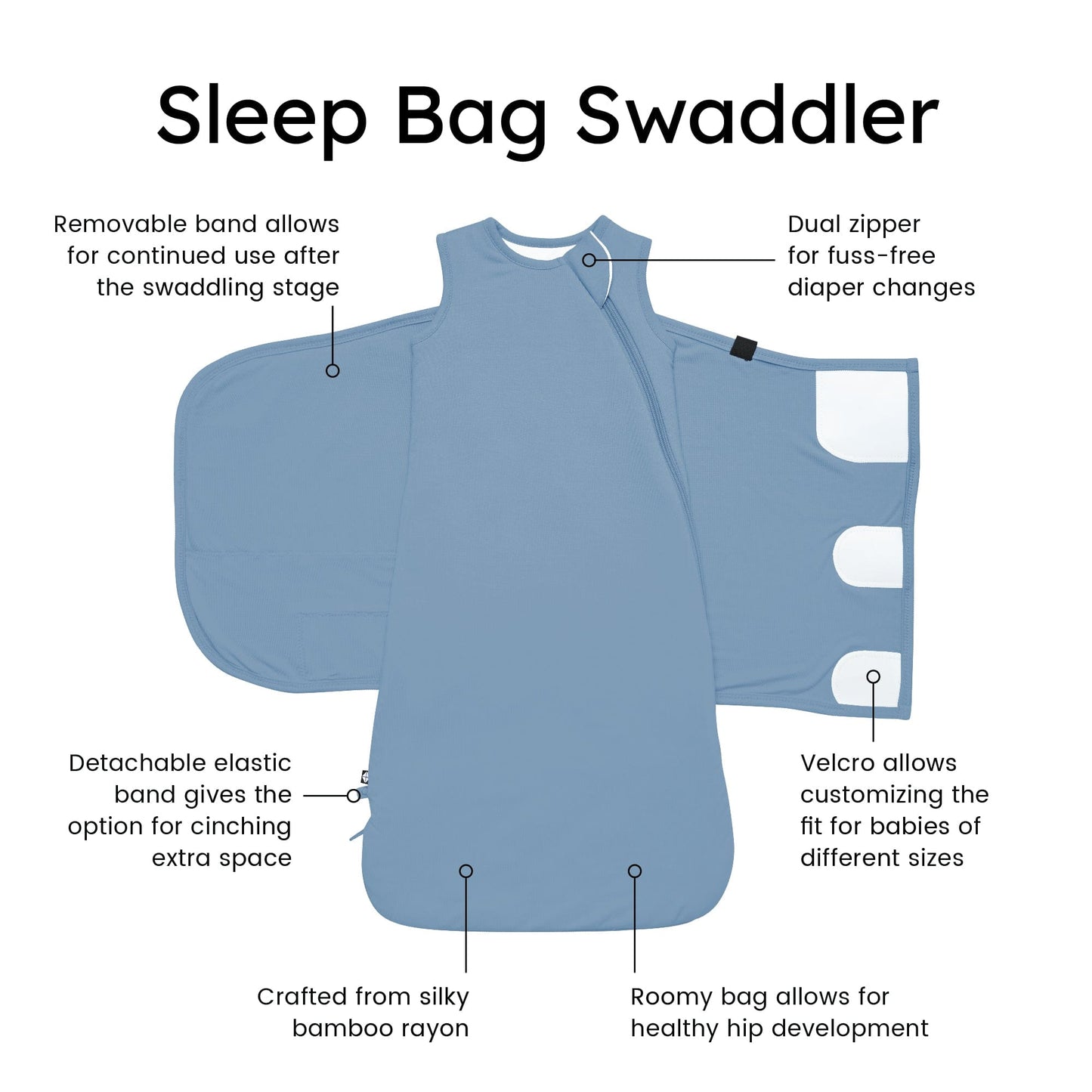Sleep Bag Swaddler in Slate 1.0