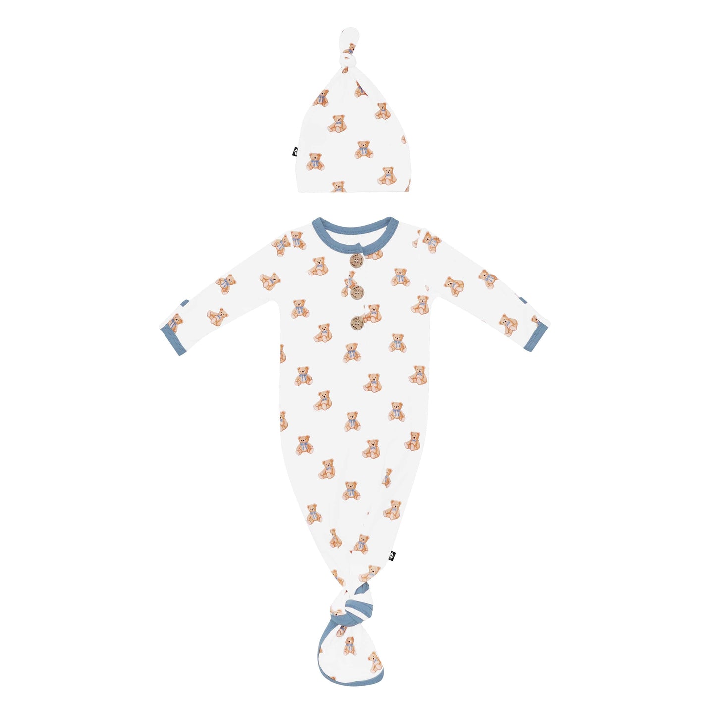 Knotted Gown with Hat Set in Teddy Bear