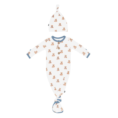 Knotted Gown with Hat Set in Teddy Bear