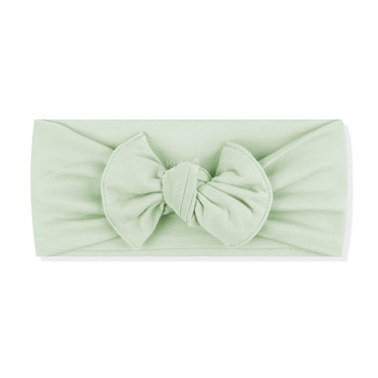 Knotted Bow Headband in Basil
