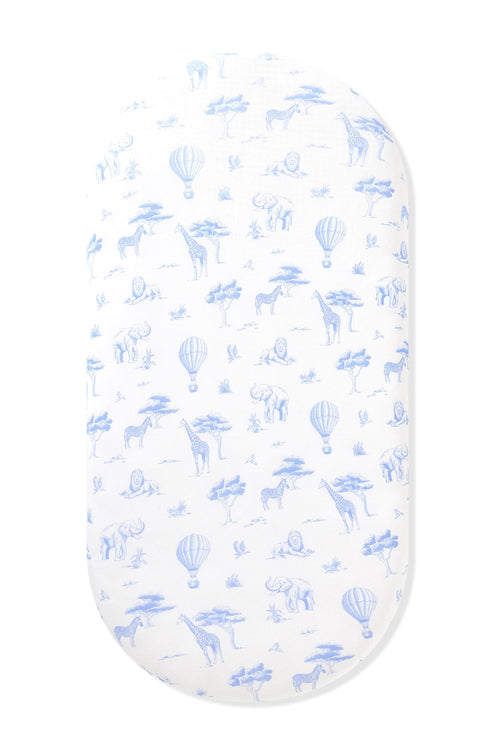 Oval Bassinet Sheet in Toile Safari