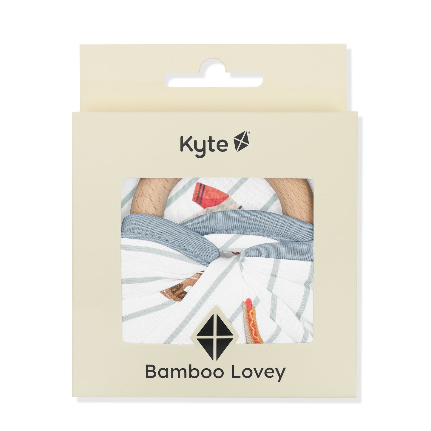 Lovey in Home Run with Removable Wooden Teething Ring