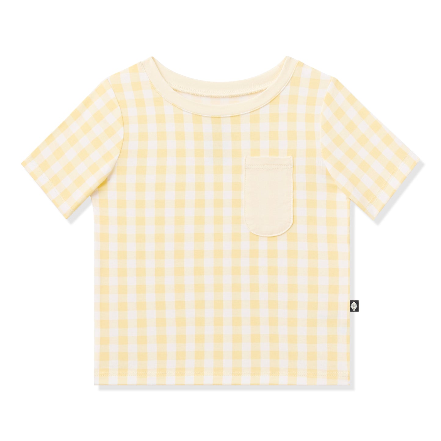 Toddler Crew Neck Tee in Gingham Chamomile