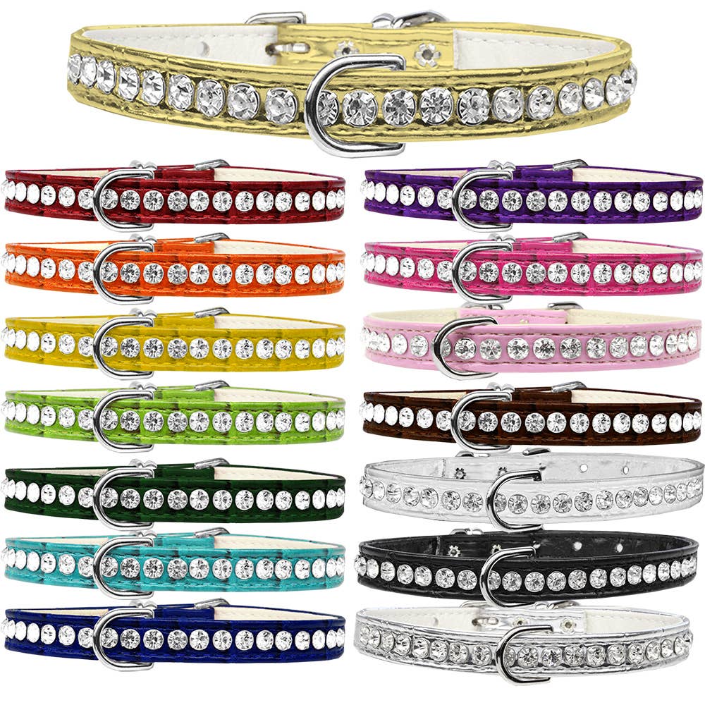 Faux Croc Beverly Style Dog Collar