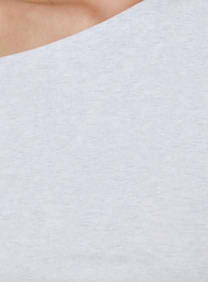 Avriana Off Shoulder T-Shirt Mini Dress Grey Marle