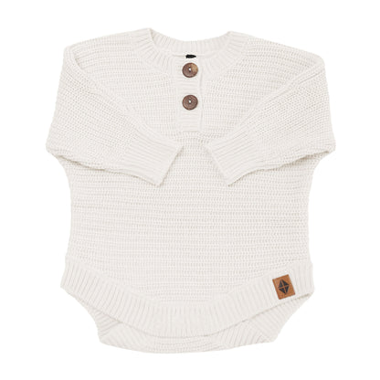 Chunky Knit Romper in Oat