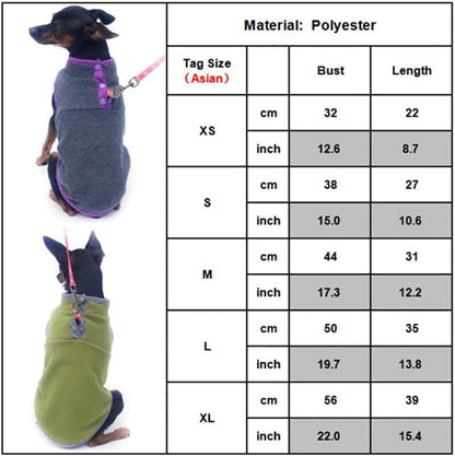Cozy dog winter vest - durable polyester jacket for small breeds (Blue)