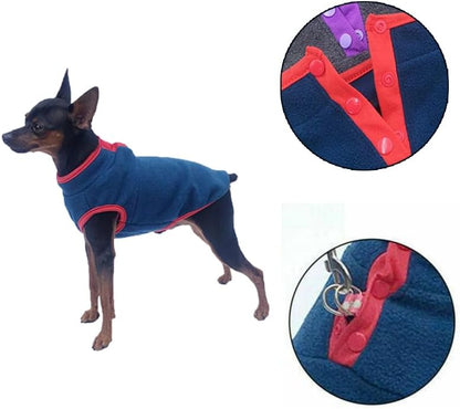 Cozy dog winter vest - durable polyester jacket for small breeds (Blue)
