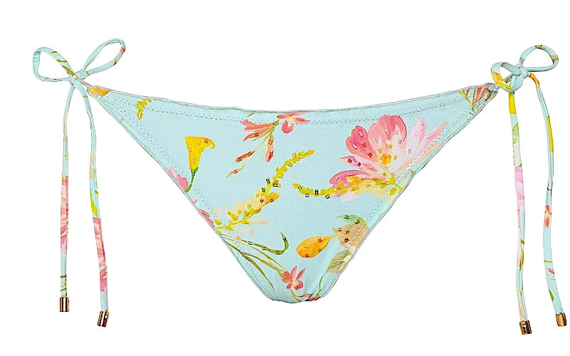 Embroidered Lettuce Edge Bralette-Embroidered Lettuce Edge Tie Side Bikini