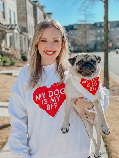 Dog Bandana - My Mom is my BFF (RED)