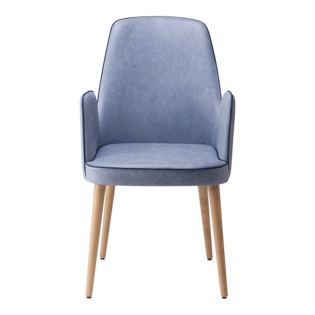Adima 04 Dining Armchair - Wood Base