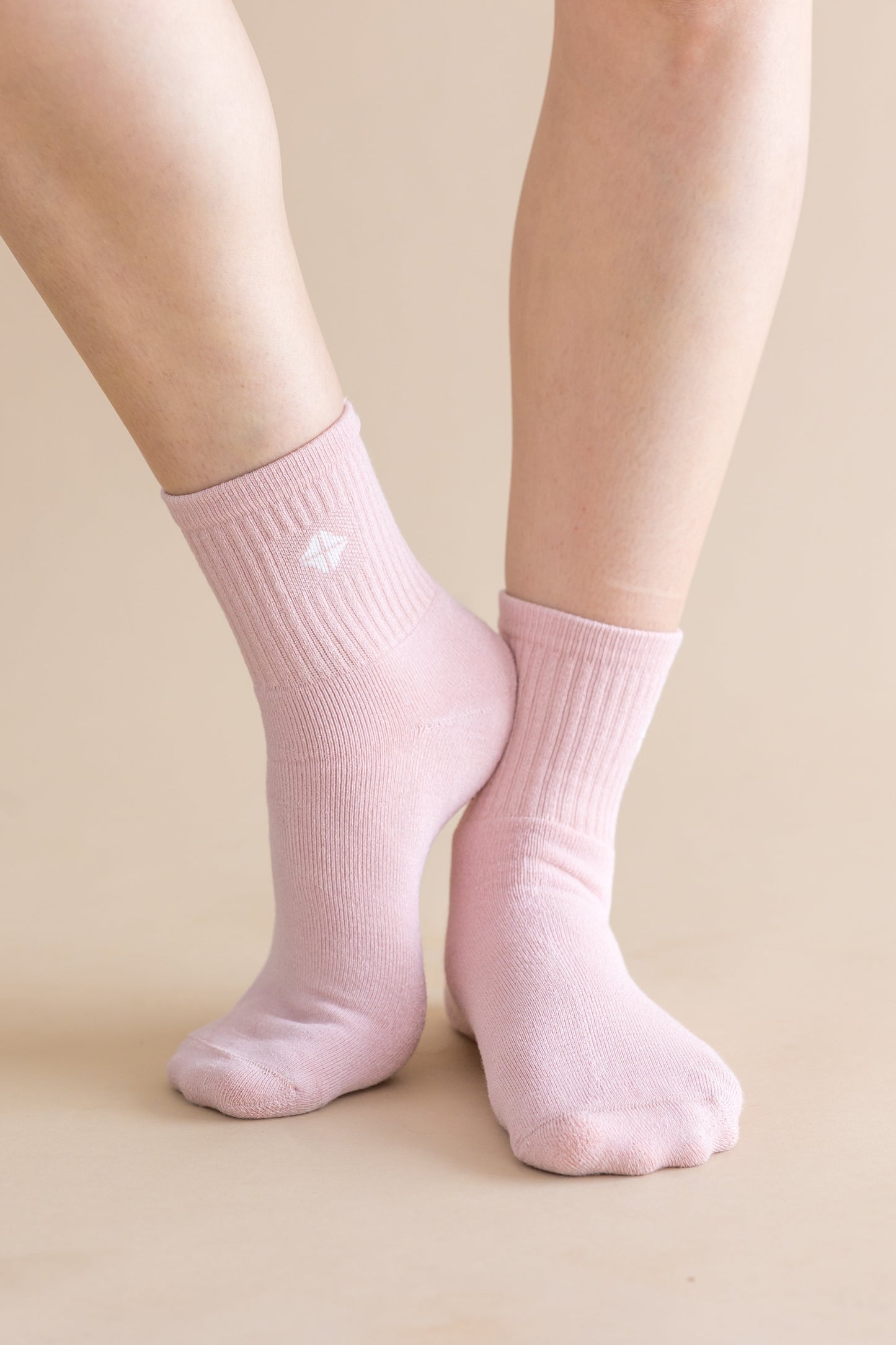 Adult Crew Socks in Blush