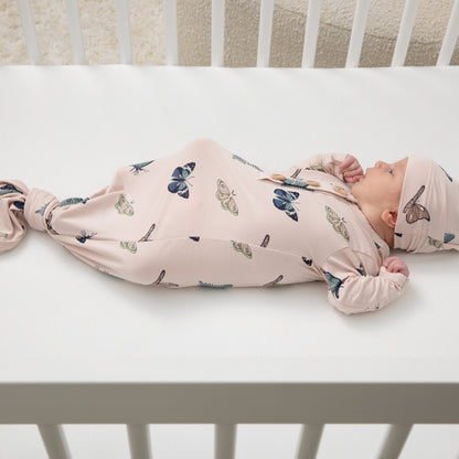 Knotted Gown with Hat Set in Blush Butterfly