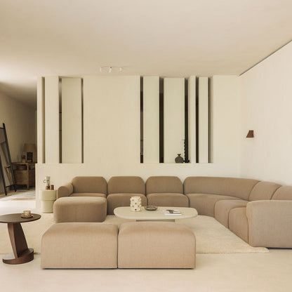 Bulky Pre-Configured Three-Seater Sofa w/ Footstool