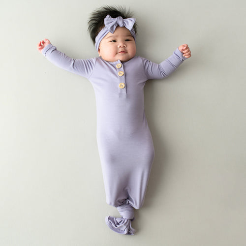 Knotted Gown with Bow Set in Taro