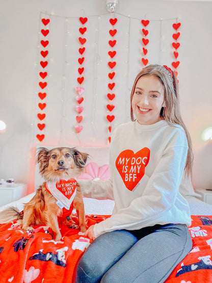 Bundle - BFF Valentine's Sweatshirt & Bandana (RED)
