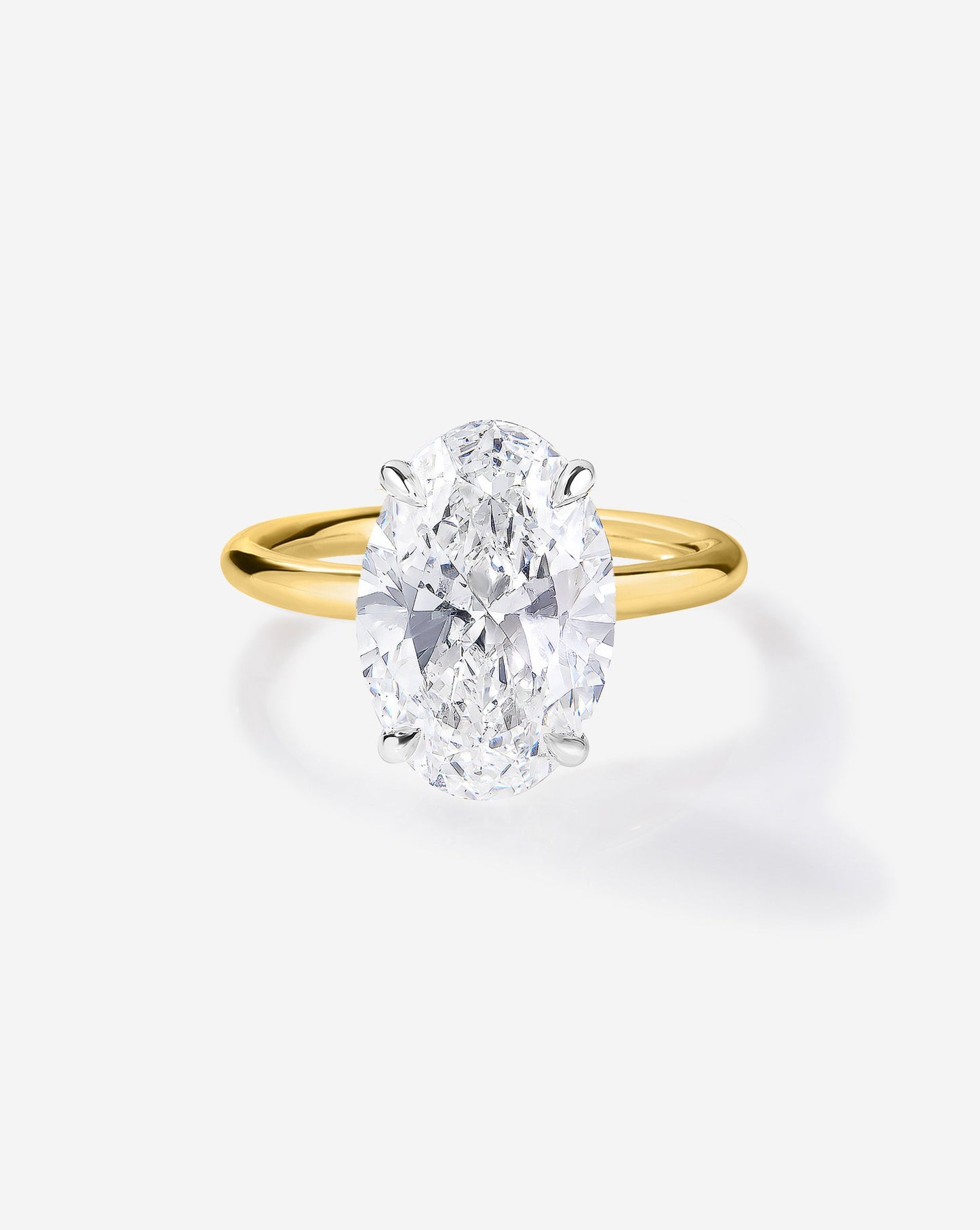 3.45 Oval Lab Diamond in Cloud Solitaire Hidden Halo
