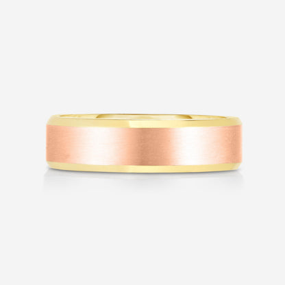 6 mm Contrast + Beveled Wedding Band