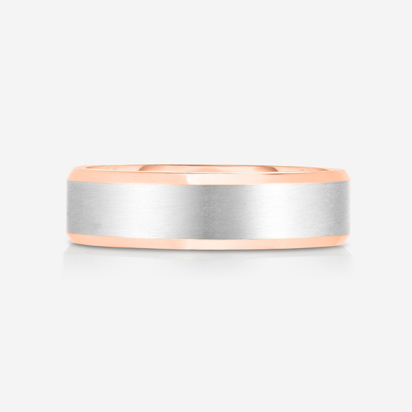 6 mm Contrast + Beveled Wedding Band