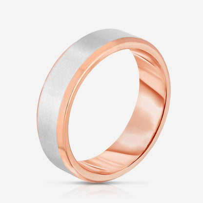 6 mm Contrast + Beveled Wedding Band