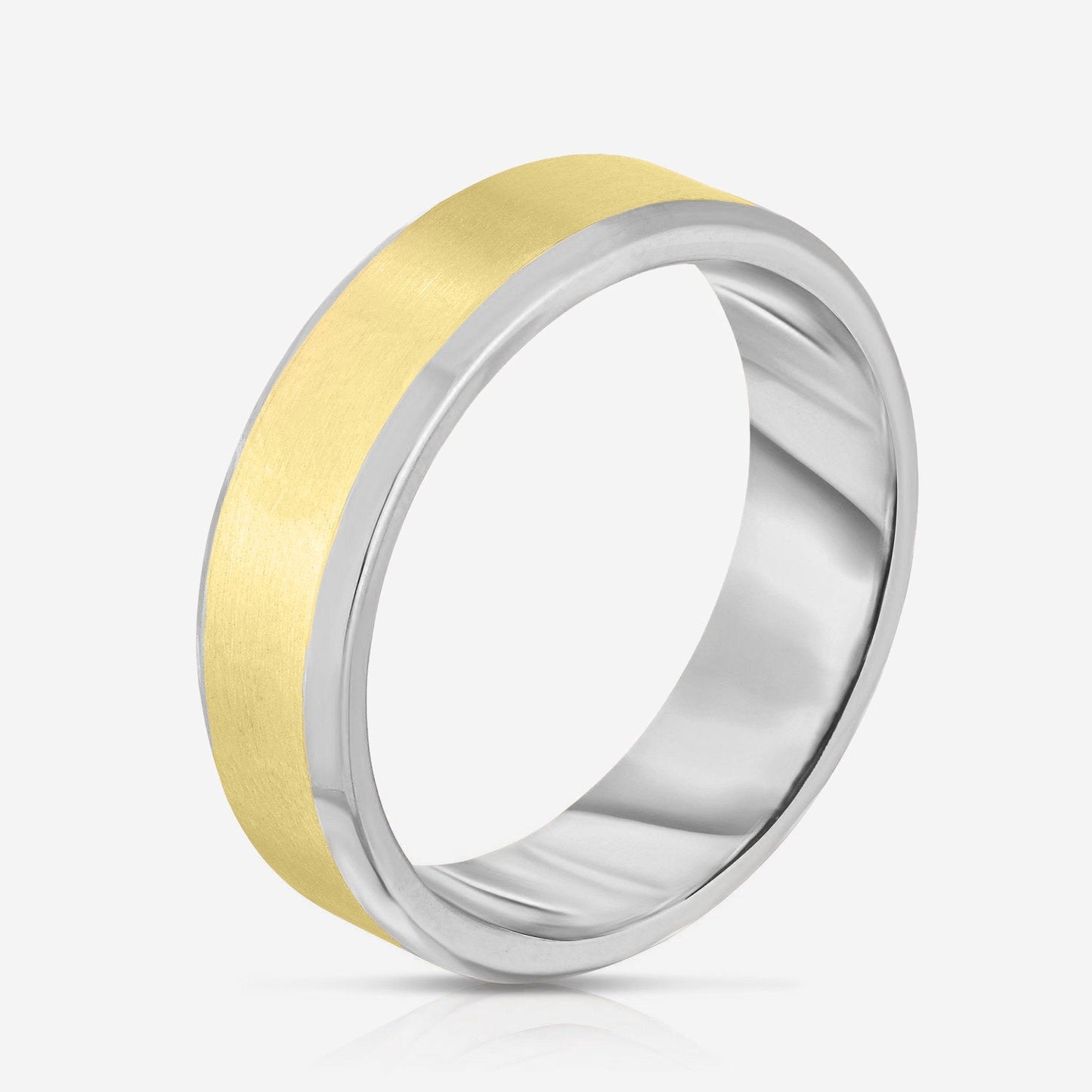 6 mm Contrast + Beveled Wedding Band