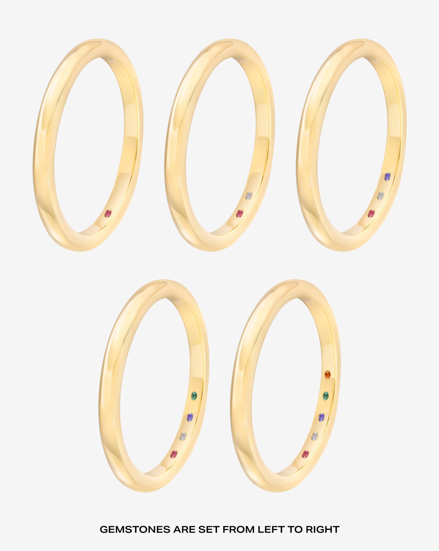 2 mm Classic Gold Band with Birthstone