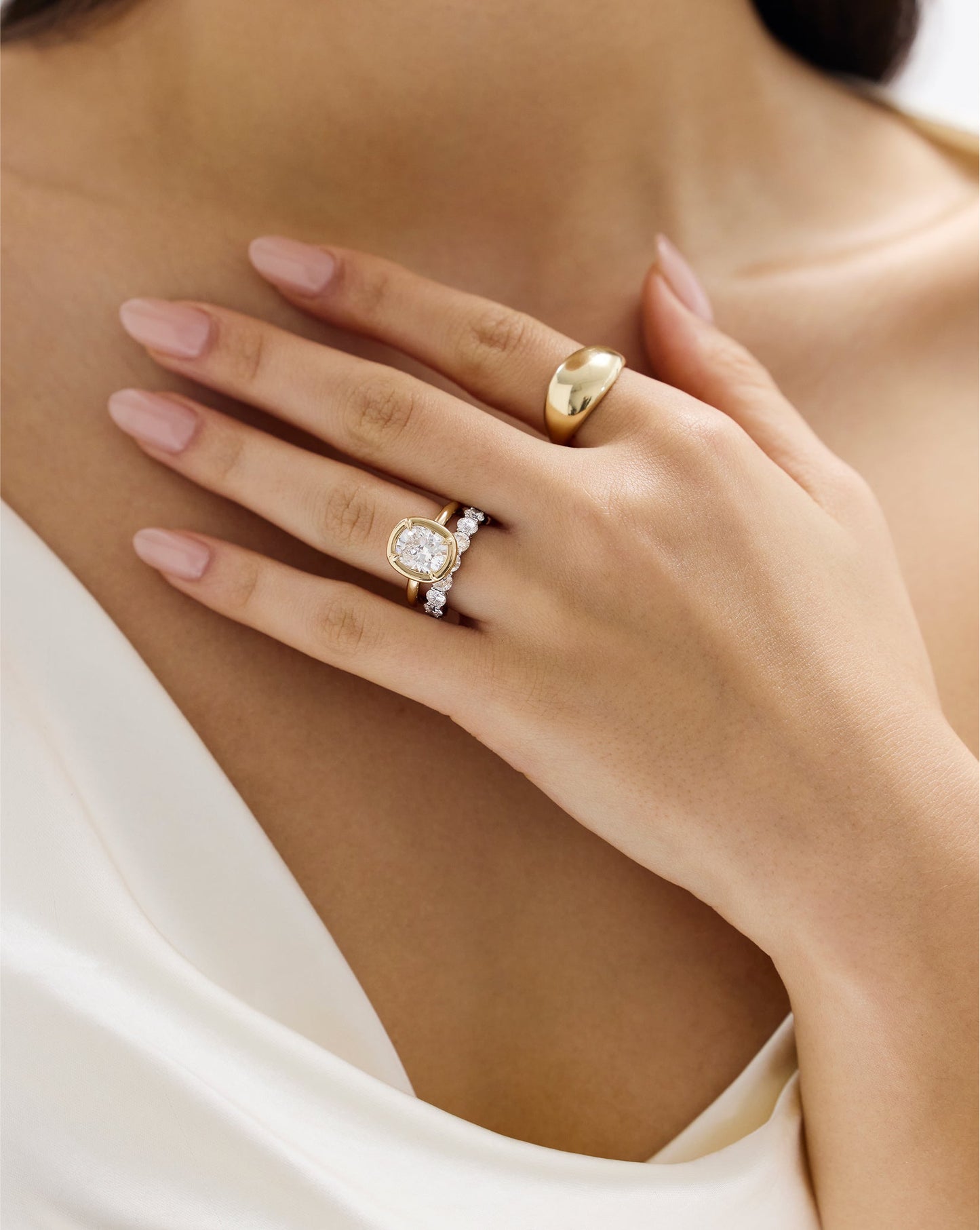 3.02 Cushion Lab Diamond in Cloud Bezel