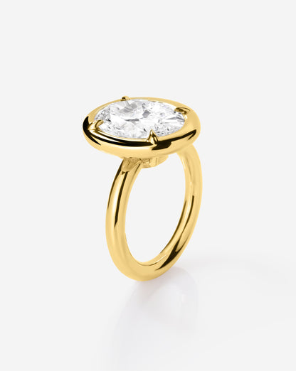 3.52 Oval Lab Diamond in Cloud Bezel