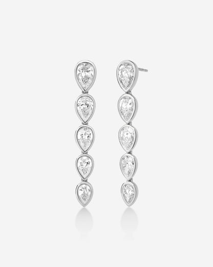 Bezel Pear Lab Diamond Drop Earrings