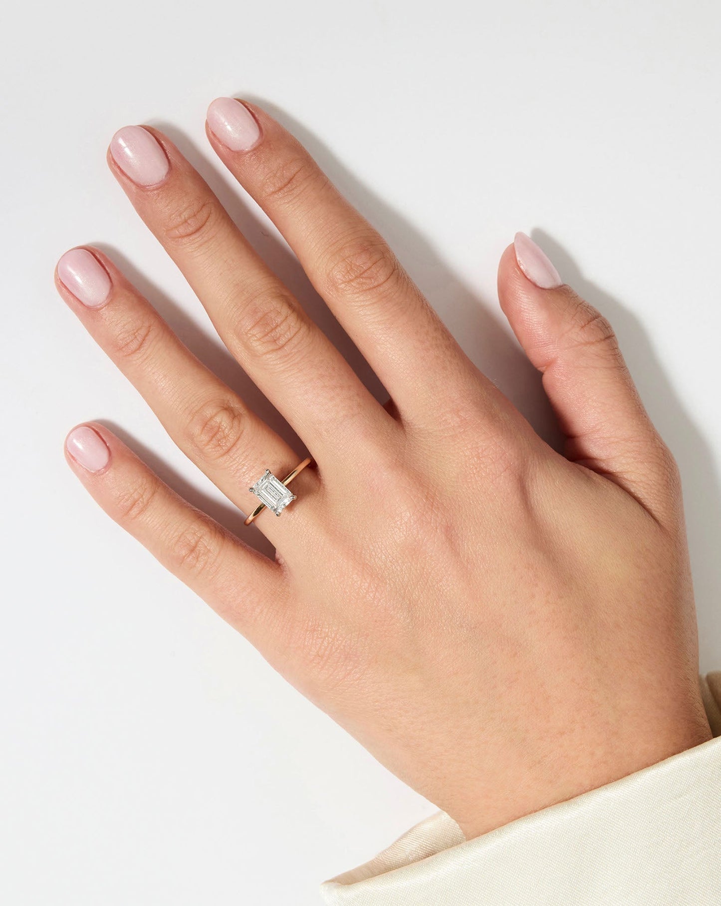 2.52 Emerald Lab Diamond in Whisper Thin® Hidden Halo