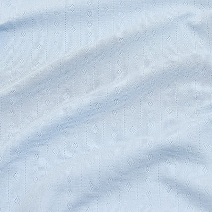Pointelle Zippered Footie in Breeze