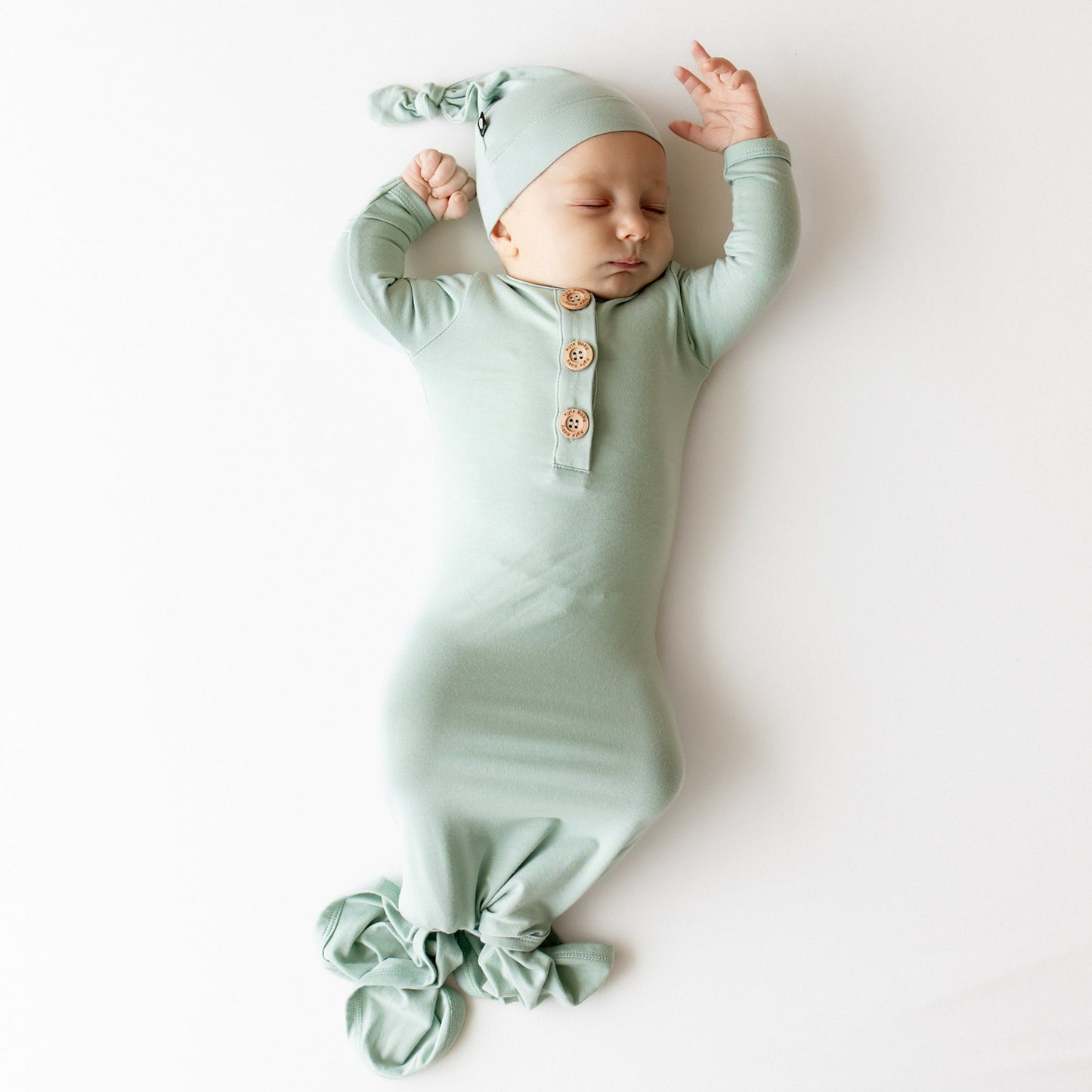 Knotted Gown with Hat Set in Sage