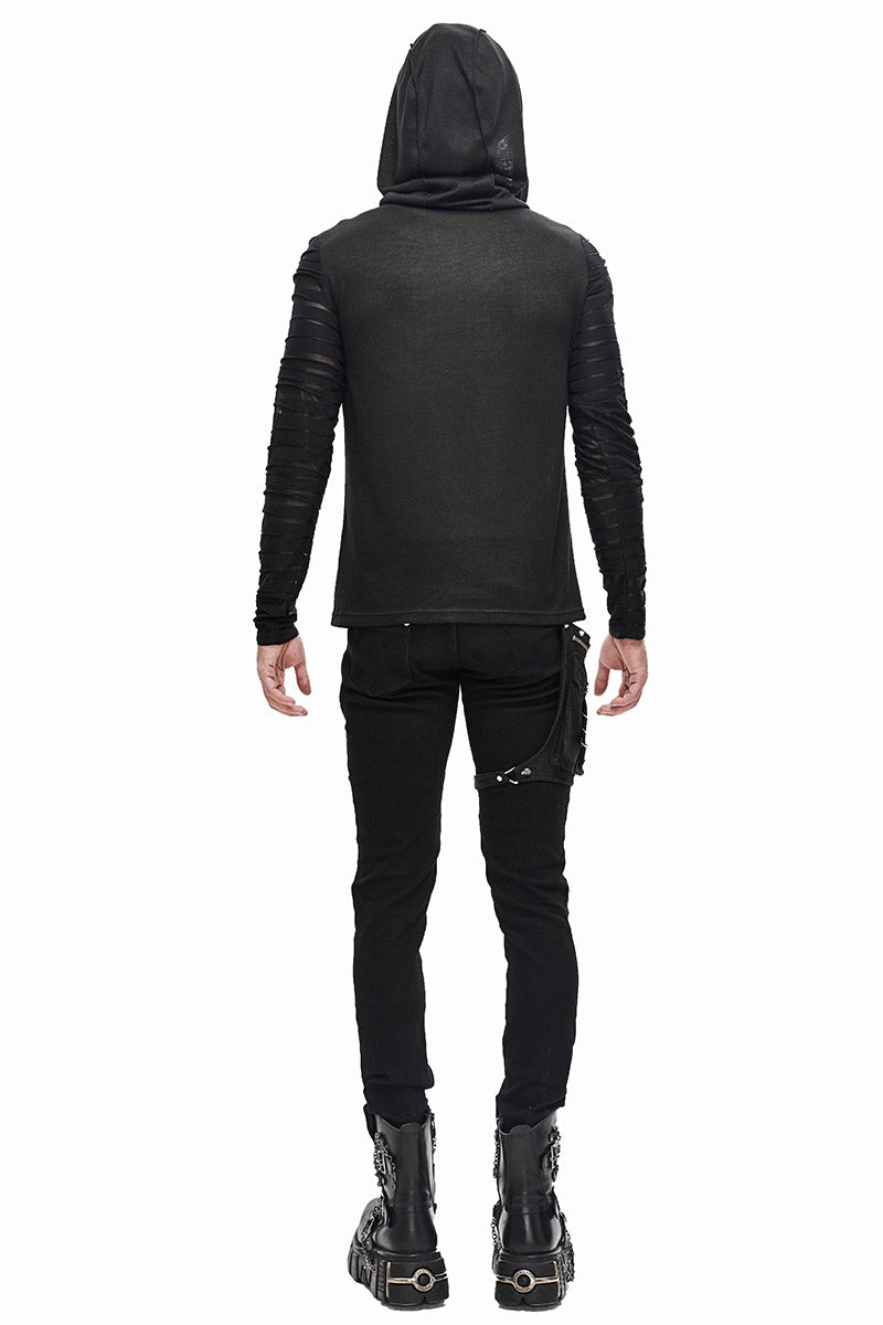 Bandages Hooded Long Sleeve Shirt