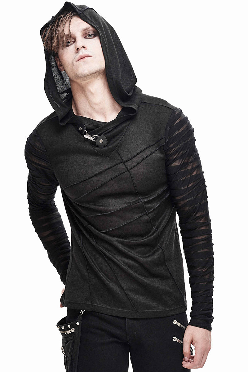Bandages Hooded Long Sleeve Shirt