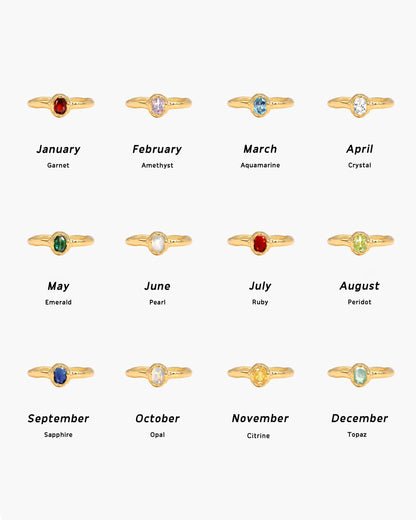 Birthstone Ring in Gold - August