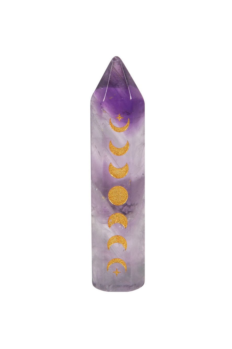 Amethyst Moon Phase Crystal Point