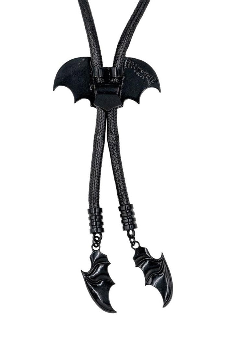 Bat Black Bolo Western Tie