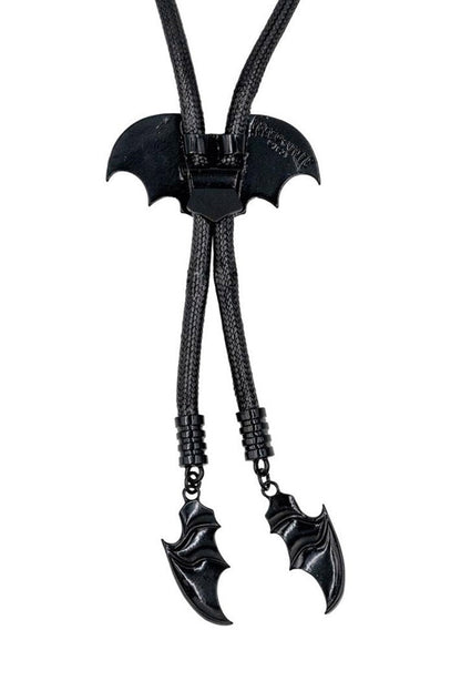 Bat Black Bolo Western Tie