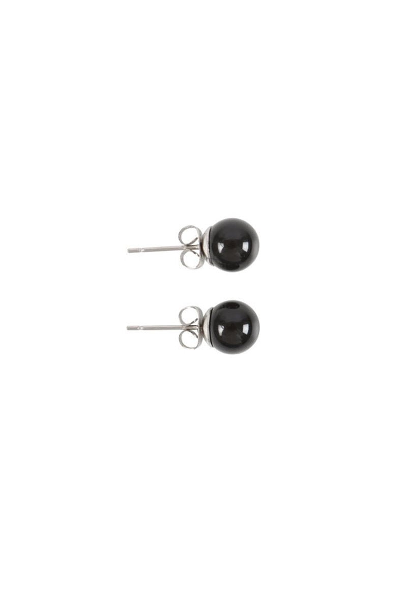 Black Agate Semi Precious Crystal Earrings