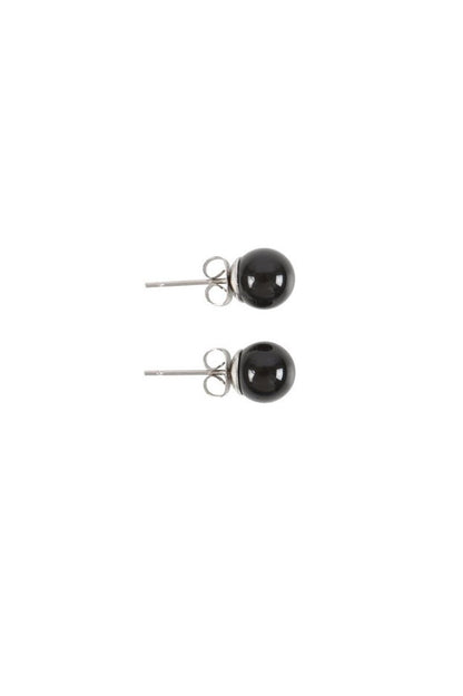 Black Agate Semi Precious Crystal Earrings