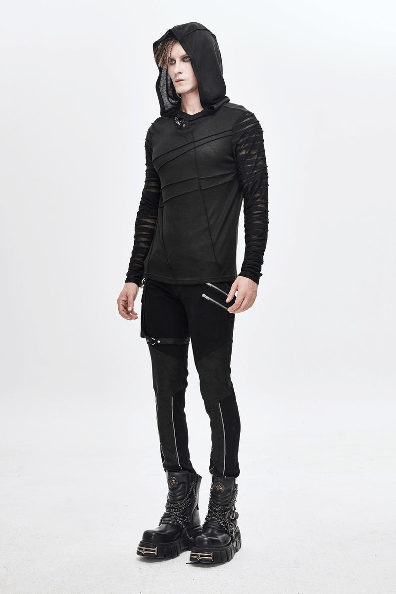 Bandages Hooded Long Sleeve Shirt
