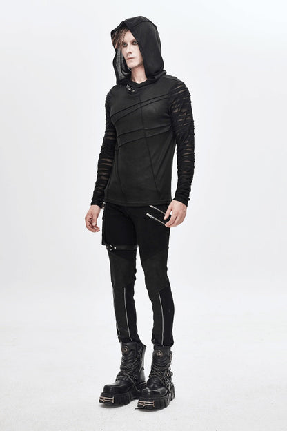 Bandages Hooded Long Sleeve Shirt