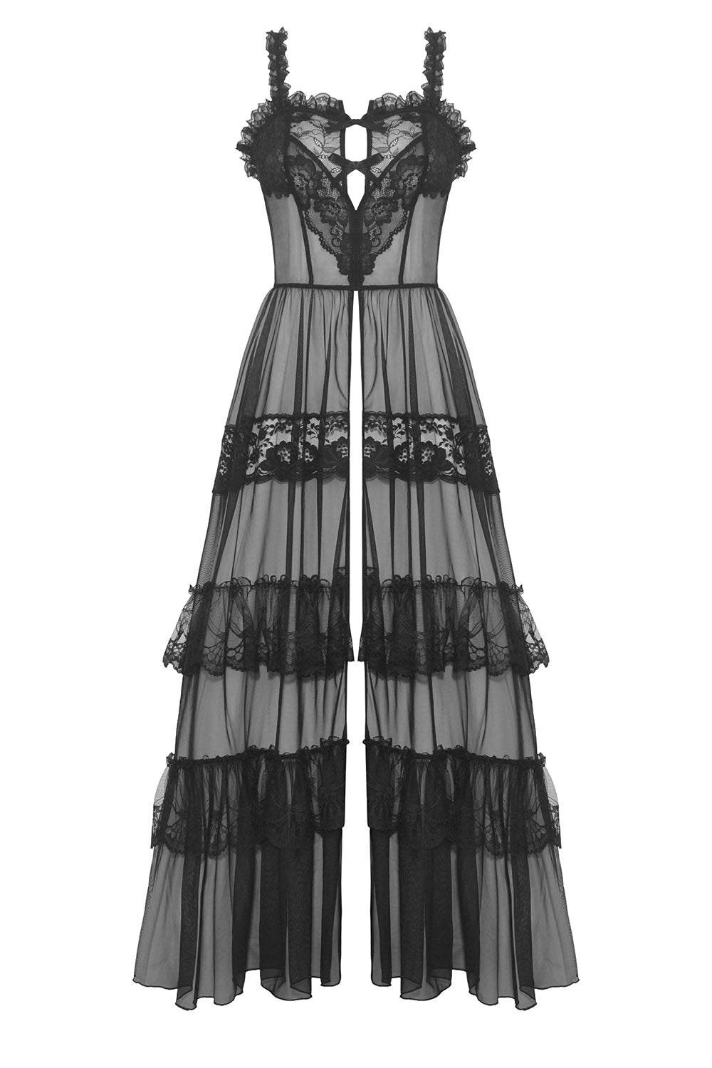 Black Madonna Mesh Maxi Dress