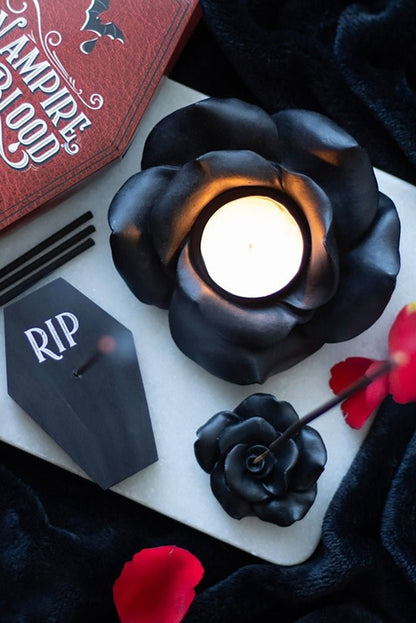 Black Rose Resin Incense Stick Holder