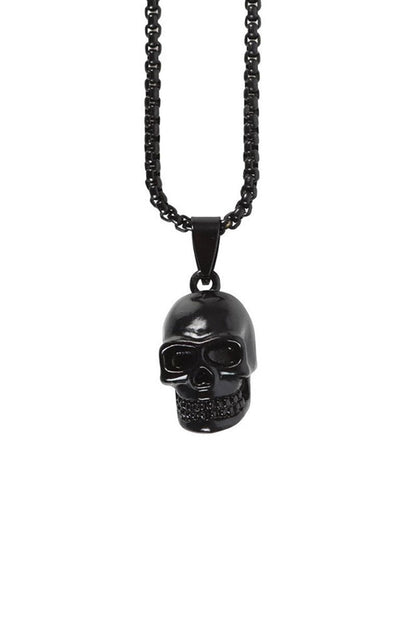 Black Stainless Steel Skull Necklace
