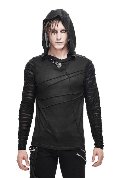 Bandages Hooded Long Sleeve Shirt