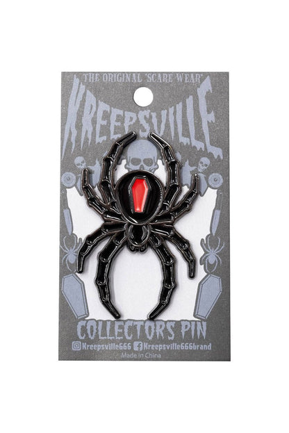Black Widow Spider Enamel Pin