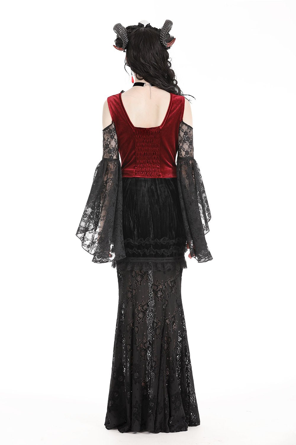Blood Pact Embroidered Cold Shoulder Top